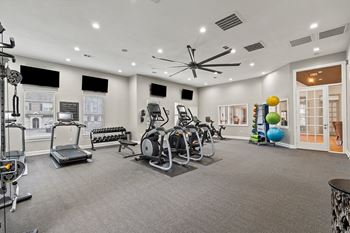 Fitness center with exercise equipment